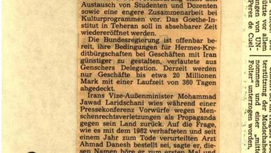 Photo of Genscher signs cultural agreement with Iran