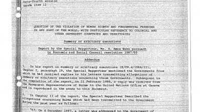 Photo of Addendum – Response of the Government of Burma (1988)
